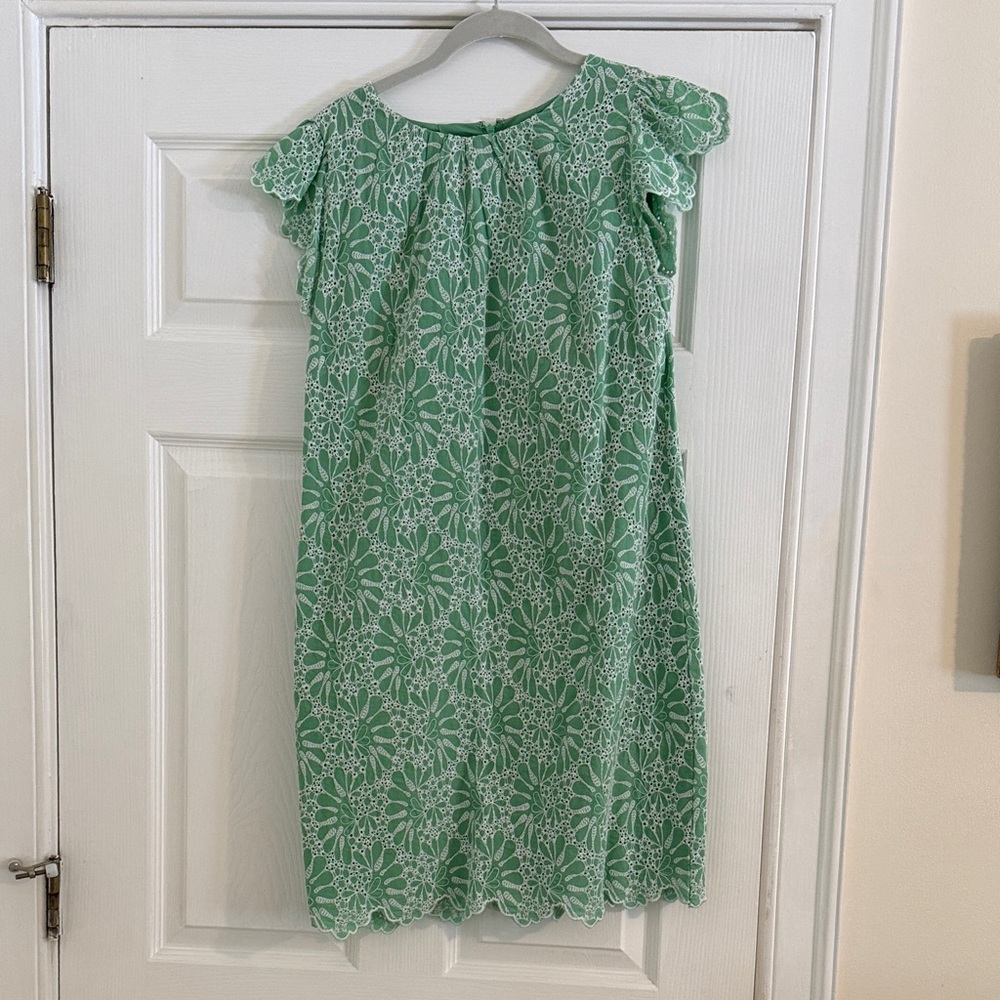 LOFT Green Eyelet Casual Dress 8